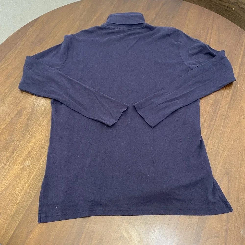 Polo Ralph Lauren Turtleneck Shirt Mens Large Blue Long Sleeve Shirt VTG Vintage